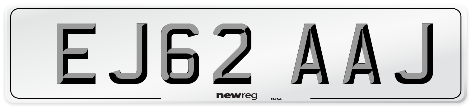 EJ62 AAJ Number Plate from New Reg